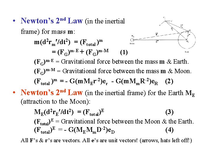 • Newton’s 2 nd Law (in the inertial frame) for mass m: m(d • Newton’s 2 nd Law (in the inertial frame) for mass m: m(d