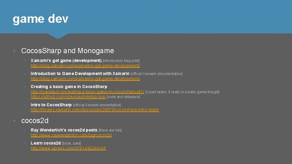 game dev • Cocos. Sharp and Monogame • Xamarin’s got game (development) [introductory blog