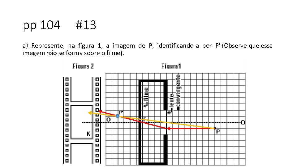 pp 104 #13 a) Represente, na figura 1, a imagem de P, identificando-a por