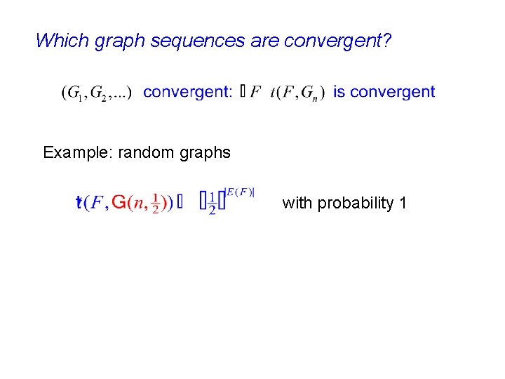 Which graph sequences are convergent? Example: random graphs with probability 1 