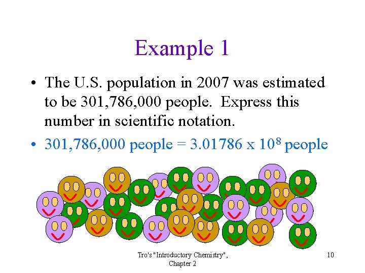 Example 1 • The U. S. population in 2007 was estimated to be 301,