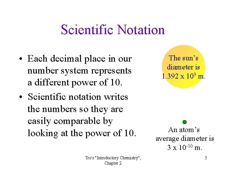 Scientific Notation • Each decimal place in our number system represents a different power