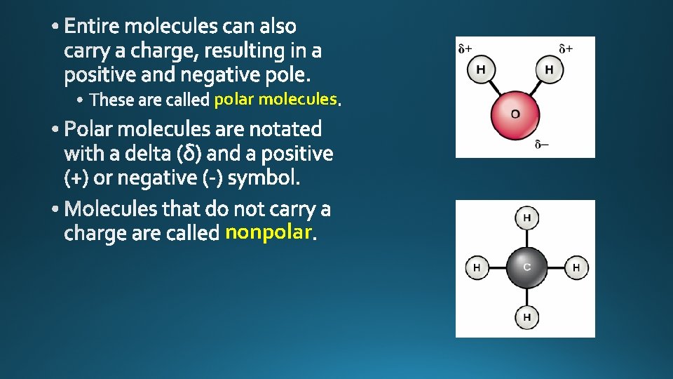 polar molecules nonpolar 