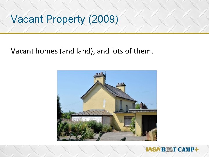 Vacant Property (2009) Vacant homes (and land), and lots of them. v 