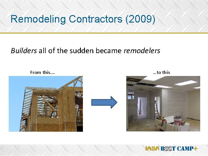 Remodeling Contractors (2009) Builders all of the sudden became remodelers From this…. …to this