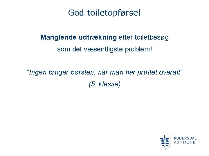 God toiletopførsel Manglende udtrækning efter toiletbesøg som det væsentligste problem! ”Ingen bruger børsten, når