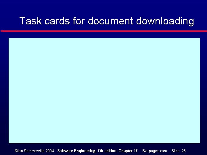 Task cards for document downloading ©Ian Sommerville 2004 Software Engineering, 7 th edition. Chapter