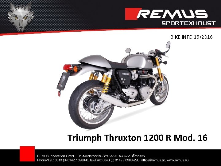BIKE INFO 16/2016 Triumph Thruxton 1200 R Mod. 16 