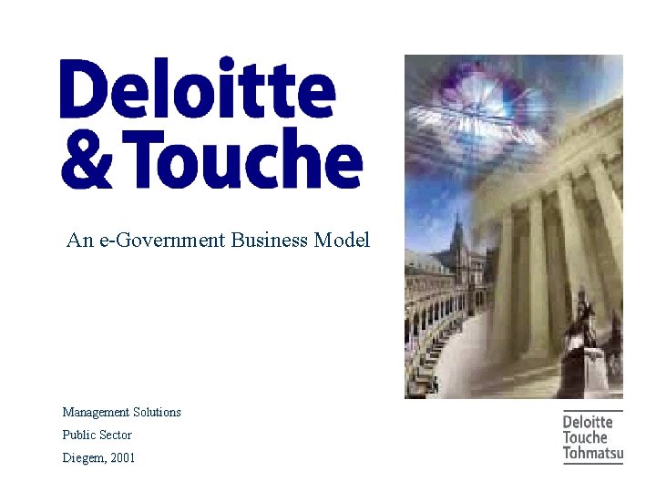 An e-Government Business Model Management Solutions Public Sector Diegem, 2001 