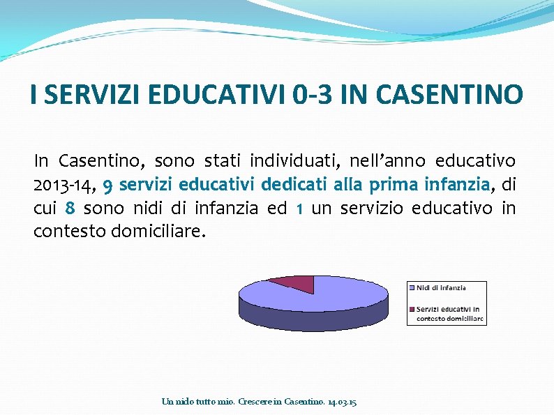 I SERVIZI EDUCATIVI 0 -3 IN CASENTINO In Casentino, sono stati individuati, nell’anno educativo