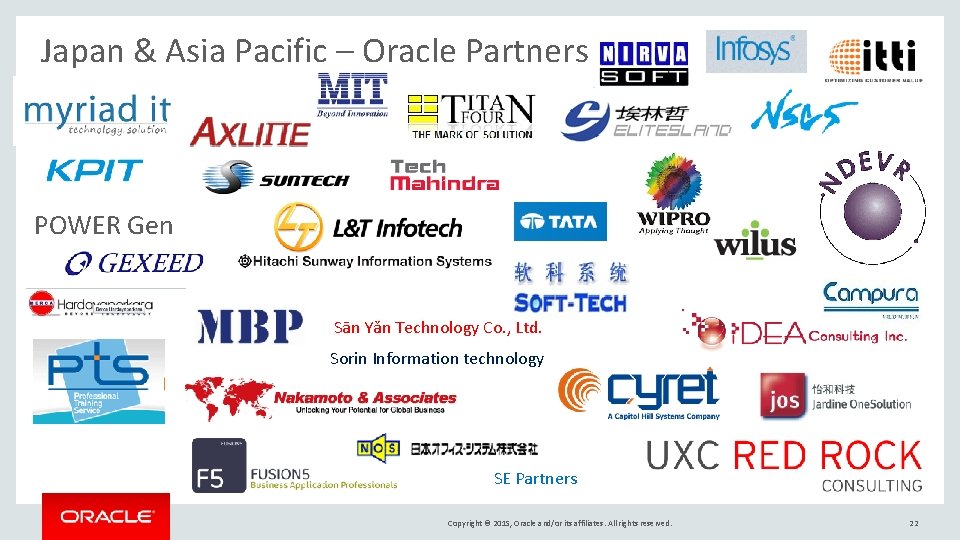 Japan & Asia Pacific – Oracle Partners POWER Gen Sān Yǎn Technology Co. ,