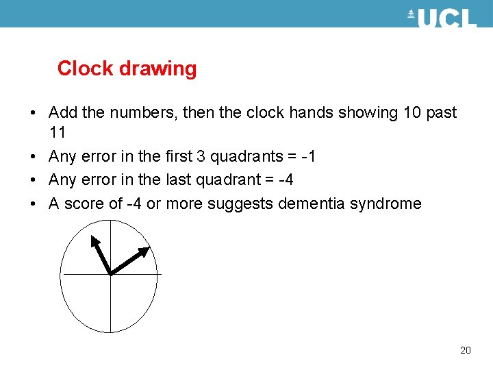Clock drawing • Add the numbers, then the clock hands showing 10 past 11
