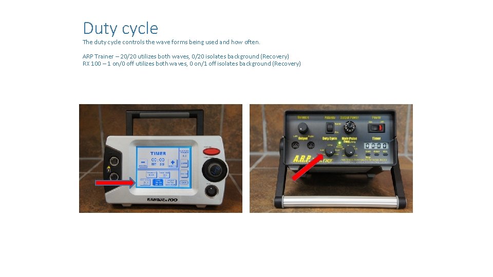 Duty cycle The duty cycle controls the wave forms being used and how often.