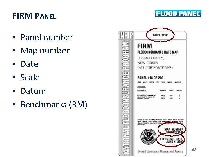 FIRM PANEL • • • Panel number Map number Date Scale Datum Benchmarks (RM) FIRM PANEL • • • Panel number Map number Date Scale Datum Benchmarks (RM)