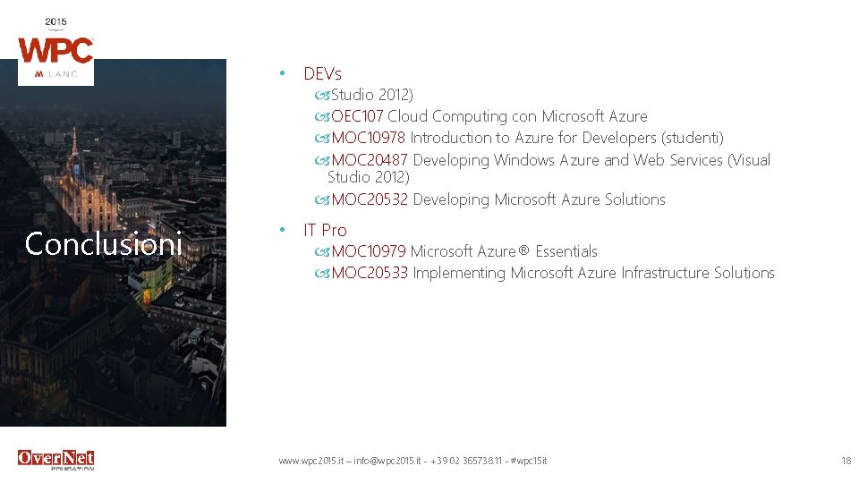  • DEVs Studio 2012) OEC 107 Cloud Computing con Microsoft Azure MOC 10978
