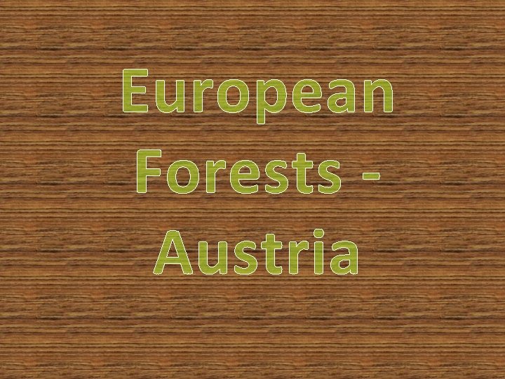 European Forests Austria 