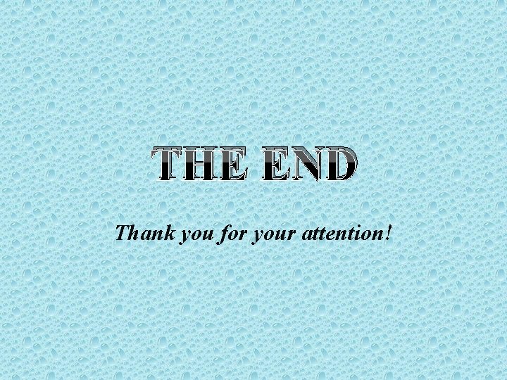 THE END Thank you for your attention! 