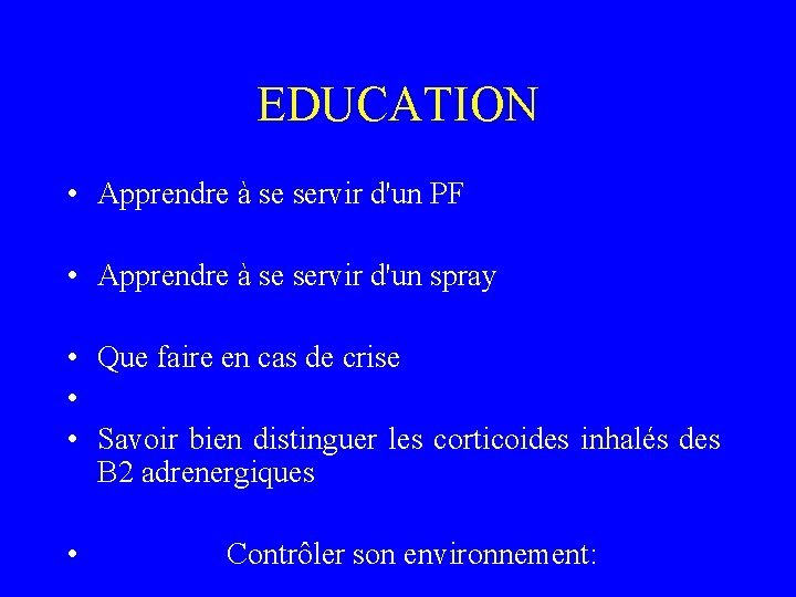 EDUCATION • Apprendre à se servir d'un PF • Apprendre à se servir d'un