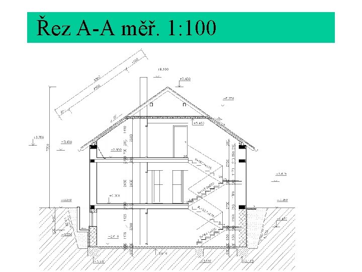  Řez A-A měř. 1: 100 