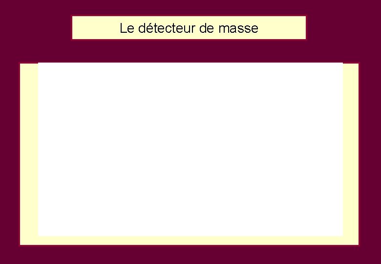 Le détecteur de masse Le détecteur de masse