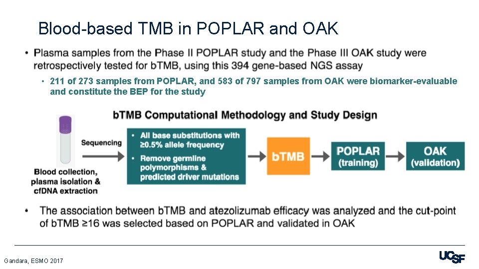 Blood-based TMB in POPLAR and OAK • 211 of 273 samples from POPLAR, and
