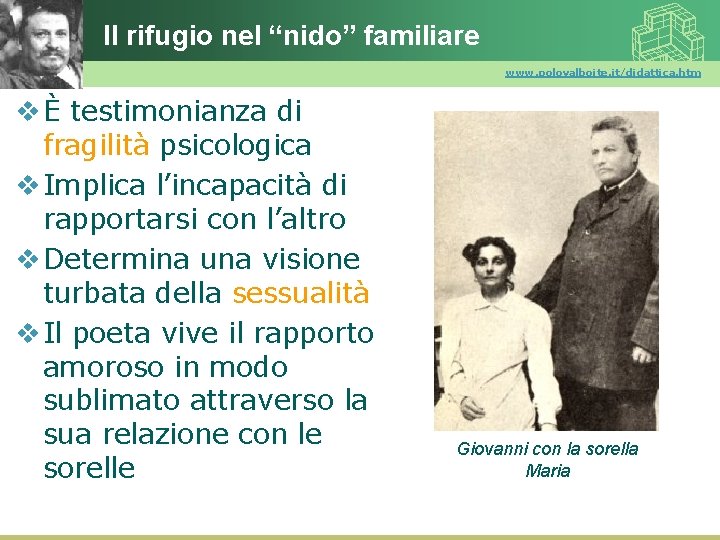Il rifugio nel “nido” familiare www. polovalboite. it/didattica. htm v È testimonianza di fragilità