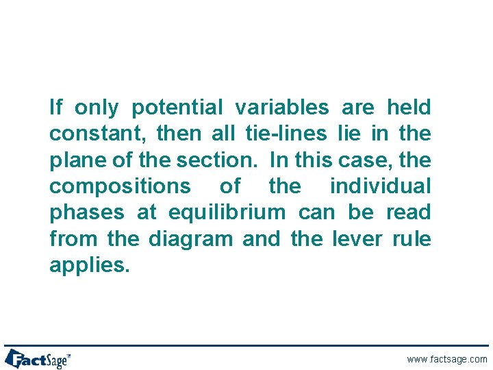 If only potential variables are held constant, then all tie-lines lie in the plane