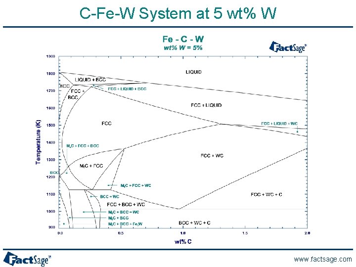C-Fe-W System at 5 wt% W www. factsage. com 