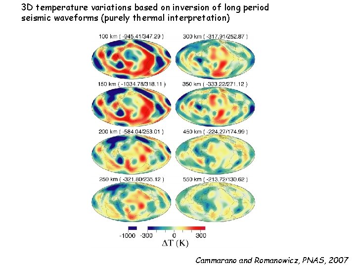 3 D temperature variations based on inversion of long period seismic waveforms (purely thermal