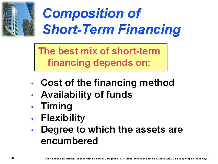 Chapter 11 ShortTerm Financing 11 1 Van Horne