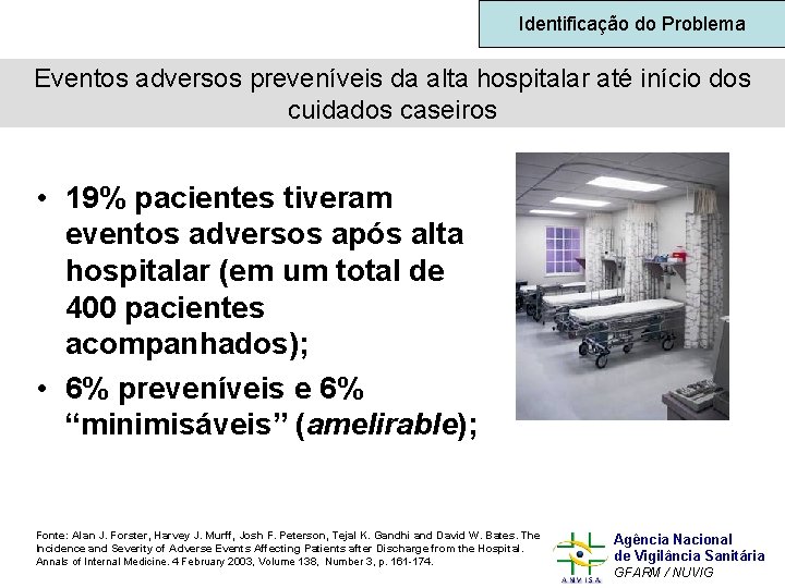 Identificação do Problema Eventos adversos preveníveis da alta hospitalar até início dos cuidados caseiros