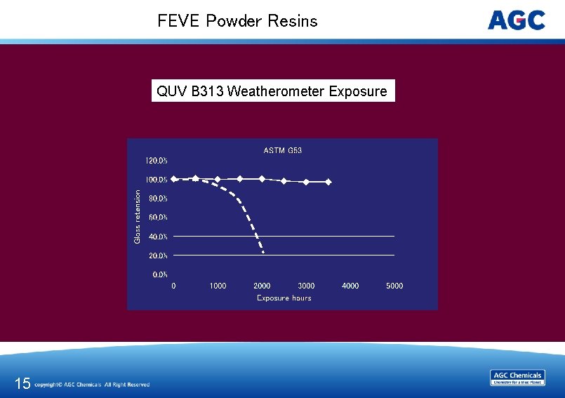 FEVE Powder Resins QUV B 313 Weatherometer Exposure 15 