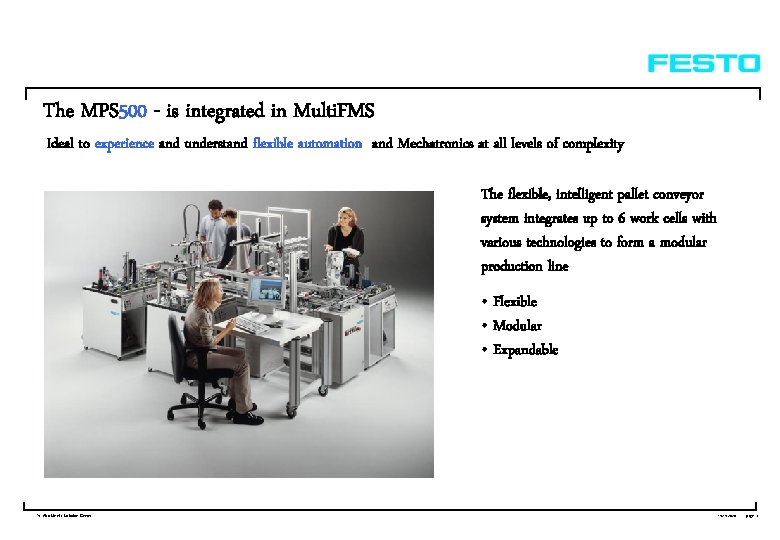 The MPS 500 - is integrated in Multi. FMS Ideal to experience and understand The MPS 500 - is integrated in Multi. FMS Ideal to experience and understand
