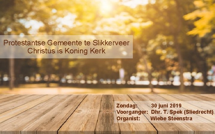 Protestantse Gemeente te Slikkerveer Christus is Koning Kerk