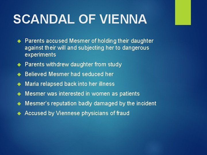 SCANDAL OF VIENNA Parents accused Mesmer of holding their daughter against their will and