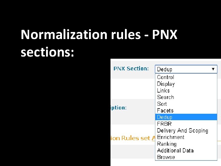 Normalization rules - PNX sections: 