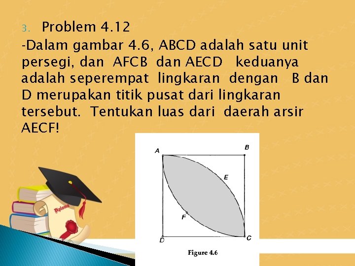 Problem 4. 12 Dalam gambar 4. 6, ABCD adalah satu unit persegi, dan AFCB