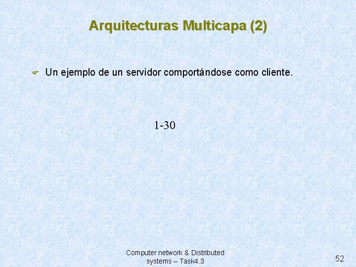 Arquitecturas Multicapa (2) F Un ejemplo de un servidor comportándose como cliente. 1 -30