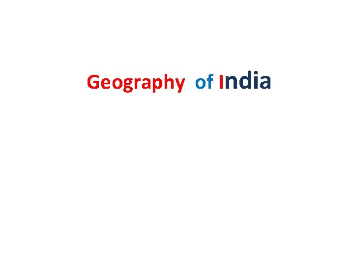 Geography of India 