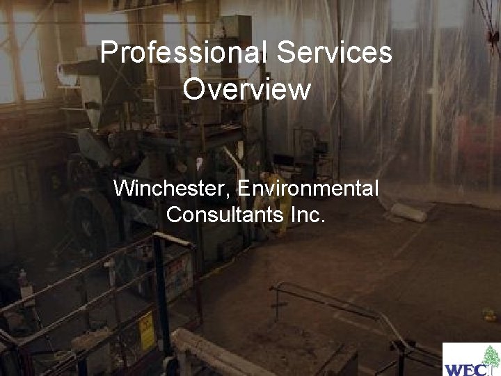 Professional Services Overview Winchester, Environmental Consultants Inc. 