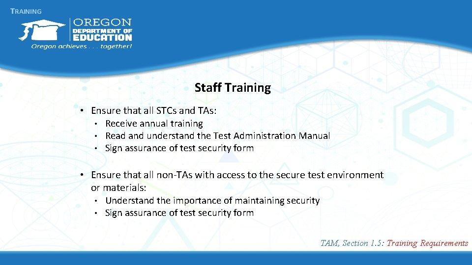TRAINING Staff Training • Ensure that all STCs and TAs: • • • Receive TRAINING Staff Training • Ensure that all STCs and TAs: • • • Receive