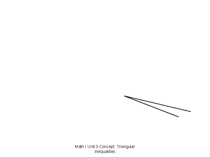 Math I Unit 3 Concept: Triangular Inequalities 
