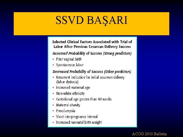 SSVD BAŞARI ACOG 2010 Bulletin SSVD BAŞARI ACOG 2010 Bulletin
