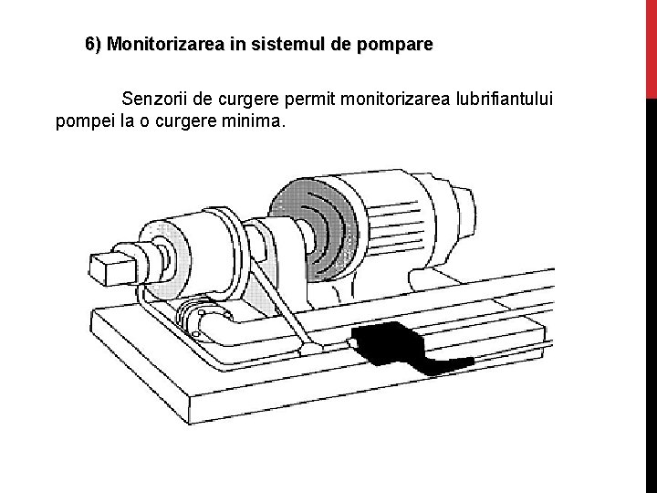6) Monitorizarea in sistemul de pompare Senzorii de curgere permit monitorizarea lubrifiantului pompei la