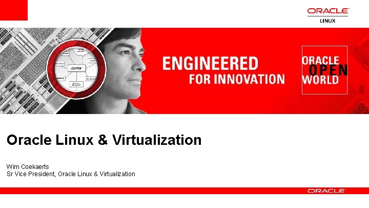 Oracle Linux & Virtualization Wim Coekaerts Sr Vice President, Oracle Linux & Virtualization 