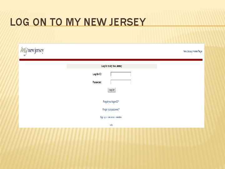 LOG ON TO MY NEW JERSEY 
