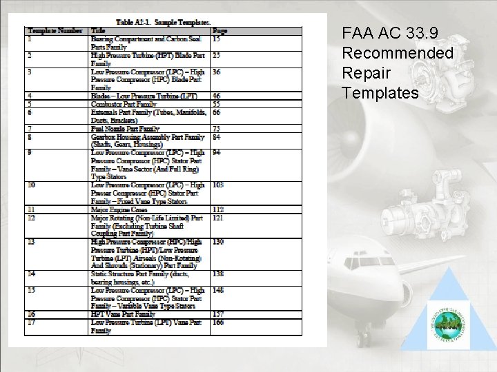 FAA AC 33. 9 Recommended Repair Templates 