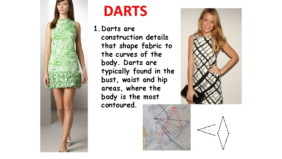 DARTS 1. Darts are construction details that shape fabric to the curves of the