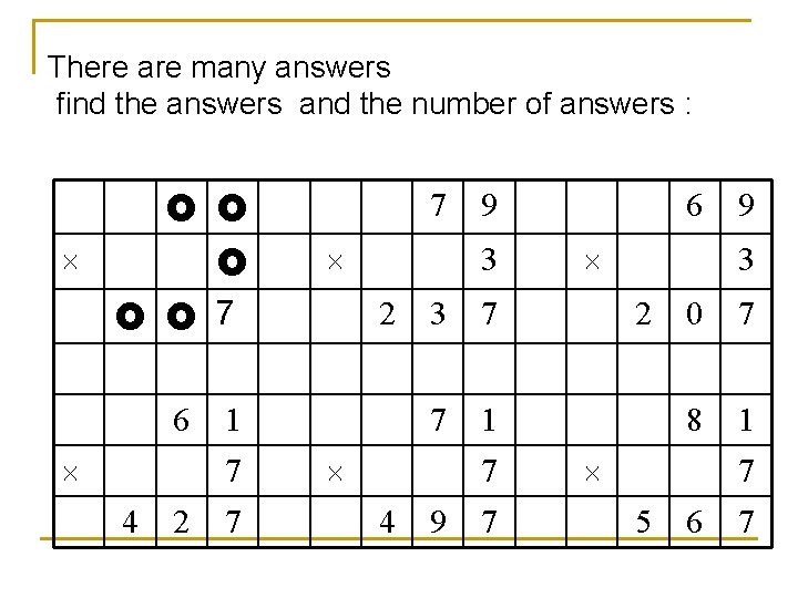 There are many answers find the answers and the number of answers : 7 There are many answers find the answers and the number of answers : 7