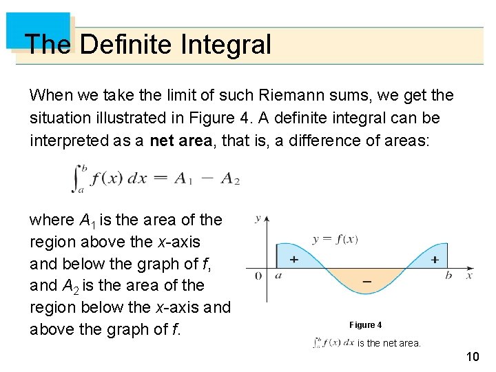 The Definite Integral When we take the limit of such Riemann sums, we get The Definite Integral When we take the limit of such Riemann sums, we get